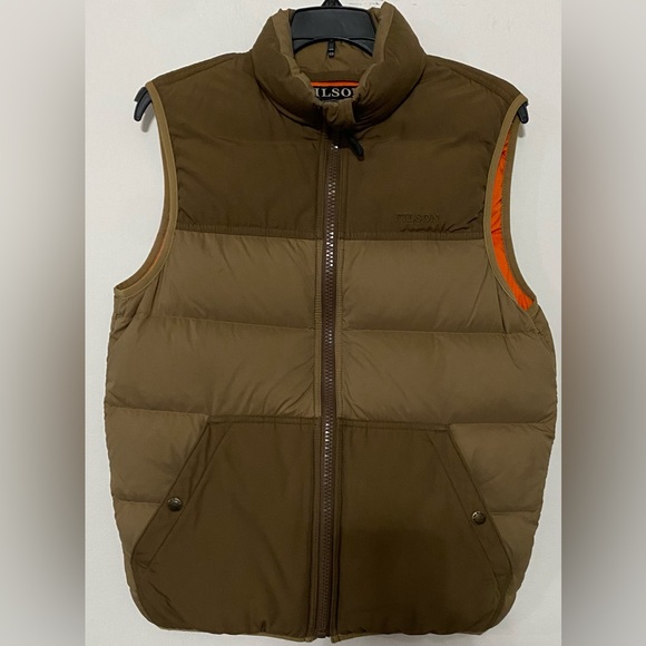 C. C. Filson Men's Goose Down Brown Vest - Picture 4 of 9